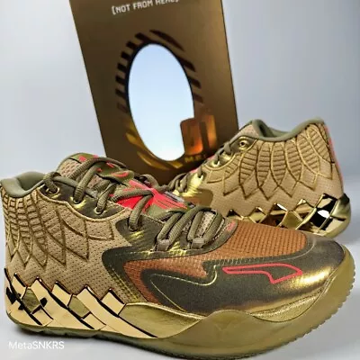 Puma MB.01 Golden Child Men's US 13 Metallic Gold Performance Basketball Melo OG • $159.31