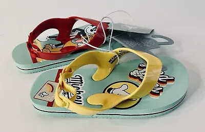 Disney Mickey Mouse & Pluto Toddler Size 5/6  Flip Flop Elastic Strap - New • £4.74