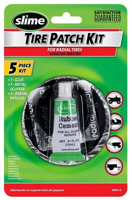 Slime 2030-A ‎ABS Tire Patch Kit With Glue For ATVs/Mowers/Bicycles/Wheelbarrows • $10.60