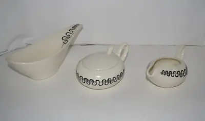 Vintage 1950’s Poppytrail Metlox Aztec Sugar Bowl W/ Lid & Creamer & Gravy Boat • $129.99