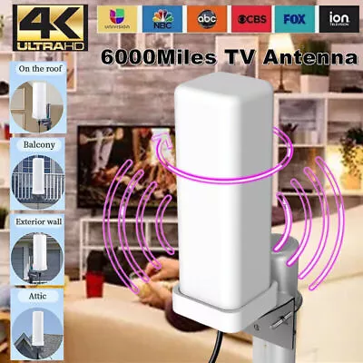 6000Mile 4K 1080P HDTV Outdoor Amplified TV Antenna Digital HD UHF VHF 360 Rotor • $15.98