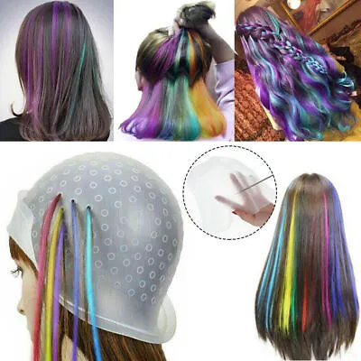 £4.45 • Buy Professional Reusable Hair Coloring Highlighting Rubber Cap Streaking + Hook DIY