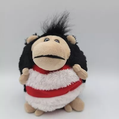 Mushabelly Chatter Monkey Red White Stripes Plush Stuffed Animal Sounds 7  WORKS • $20