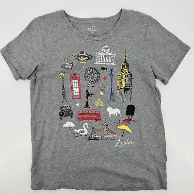 J Crew Factory London Destination Collector Tee T Shirt Cotton Gray Women’s M • $18.99