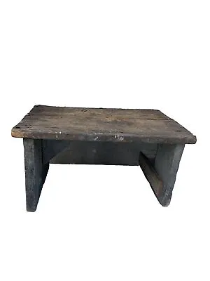 Antique Primitive Wooden Painted Rustic Stool Bench • $69.99