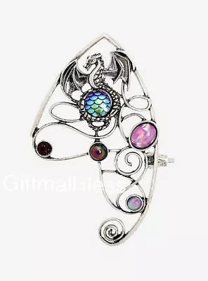 Blackheart Ornate Elf Elven Elvish Dragon Stones Ear Cuff New • $21.99