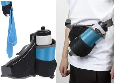 Running Belt With Water Bottle Holder Fitness Waist Bag With Micro Fibre Towel • £8.95