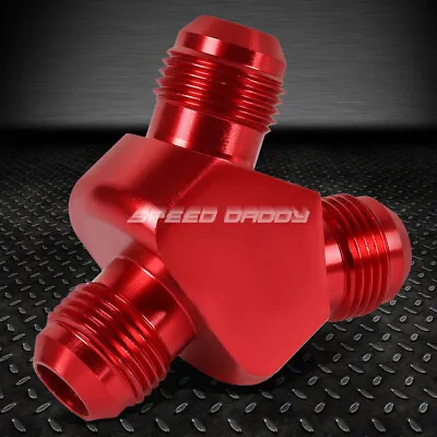 6-an Male Flare Y-block Adapter Coupler-2x 6an Red Aluminum Fuel/oil Fitting • $4.99