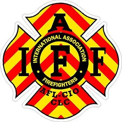 4 Inch Reflective IAFF Chevron Firefighter Maltese Cross Firefighter Sticker • $5.99