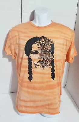 Wednesday Addams Goth Like Half Face W Flowers Altered Orange Tie Dye Sz L Look • $25