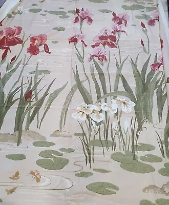 Vintage Accolade Warner Greeff Cotton Fabric LUNAR MOTH IRIS LILYPAD 1.65x1.45 • £52.10