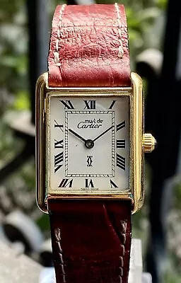 CARTIER TANK 18K GOLD ELECTROPLATED MAN 23.5mm REF 2512.0011 ROMAN NUMERALS • $510