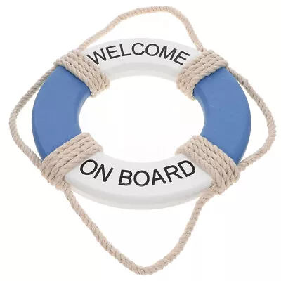  Wood Life Buoy Pendant Lifebuoy Wall Hanging Adorns Nautical Ring • £12.85