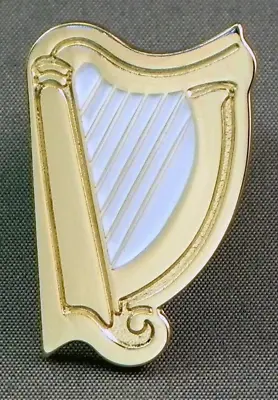 £1.75 • Buy Irish Harp Pin Badge. Ireland. Gold And White Design. Traditional