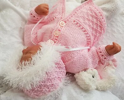 Baby Knitting Patterns Dk 24 Girls Or Reborn Dolls Set By Precious Newborn Knits • £3.99