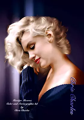 MARILYN MONROE by Chris Charles A3 HD  PHOTO PRINT STEREOGRAPHIC COLOR PORTRAIT • £17