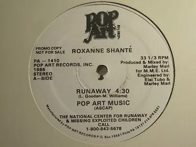 Roxanne Shante Runaway 12  Orig '85 Pop Art Pa-1410 Promo Marley Marl Hip Hop Nm • $9.99