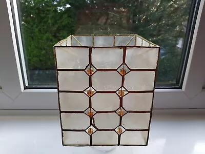 Vintage Square Capiz Shell Light Shade Amber Beads • £10
