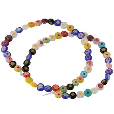 1 Strands About 65pcs Random Millefiori Beads 6mm Lampwork Beads  Necklace • £4.70