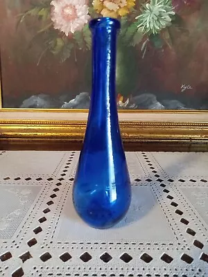 Vintage Cobalt Blue Glass Bottle 6³/⁴  Tall • $14.99