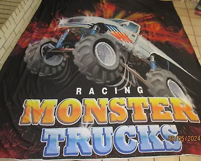 Racing Monster Jam Trucks Blanket Large 89x80 Light Weight Bedding Wall Decor • $44.99
