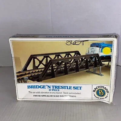 Bachmann 46225 HO Scale Bridge'N Trestle Set 17 Piece - Open Box All Pieces Here • $11.99