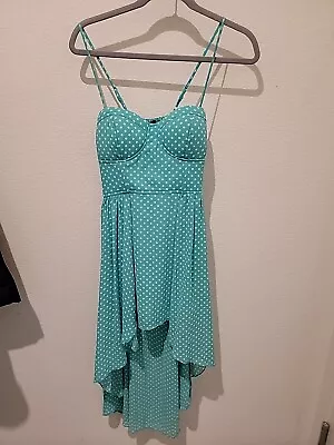 New Forever 21 Dress Mint Green White Polka Dot Sleeveless  Womens Size Med • $8