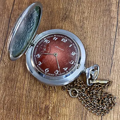 Molnija Firebird Pocket Watch 18j Mechanical Vintage Soviet Era  USSR • $59.99