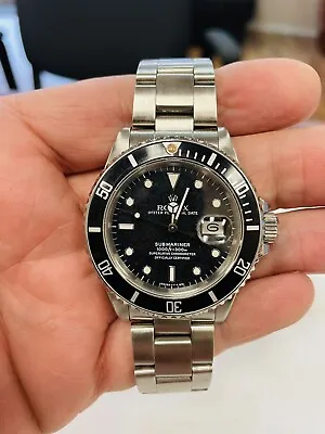 Rolex Vintage Submariner Date Automatic 40mm Steel Mens Watch 16800 • $11950