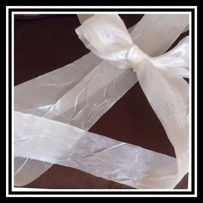 £1.20 • Buy May Arts Silky Crush Ribbon 2 Metre Lengths 38mm Wide Colour White