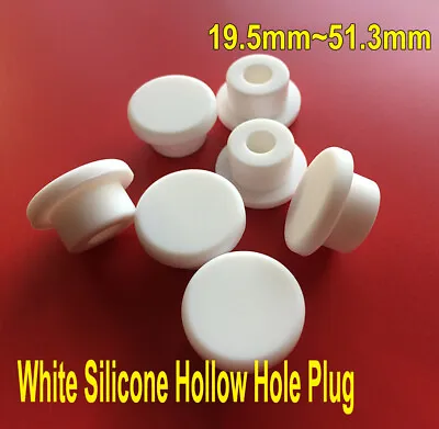 Cover Plugs White Silicone Hole Cover Plugs Hollow Cover Cap Φ19.5mm~Φ51.3mm • £14.87