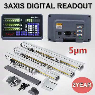 3Axis 6  & 12  &20  Display Digital ReadOut DRO Linear Scale 5um TTL CNC Milling • $495.24