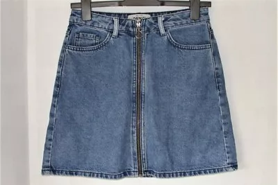 New Look Denim Zip Front Mini Skirt Size 8- 10 • £0.99