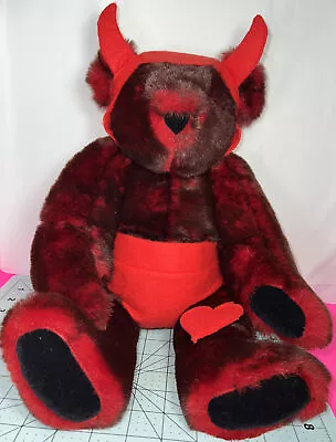 Vermont Teddy Red Bear In Devil Costume With Heart Tail . • $34.99