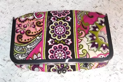 Vera Bradley Kiss & Make Up Travel Cosmetic Bag Kisslock Very Berry Paisley NWOT • $26.95