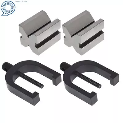 Hardened Steel 90 Degree Angle V-Block And Clamp Set 1-5/8  X 1-1/4  X 1-1/4  • $36.72