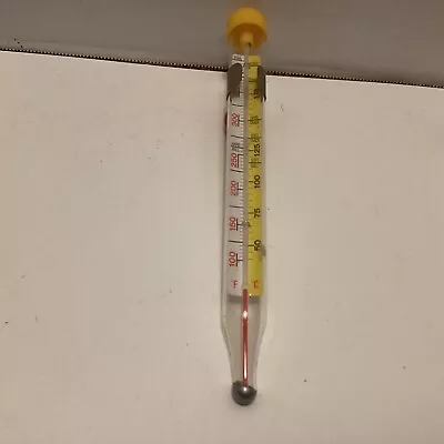 Vintage Acu Rite Chocolate Candy Deep Fat Frying Glass Thermometer • $11.99