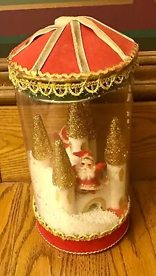 Vintage SANTA CLAUS White Christmas Mechanical Music Box Japan Castle Snow  • $69