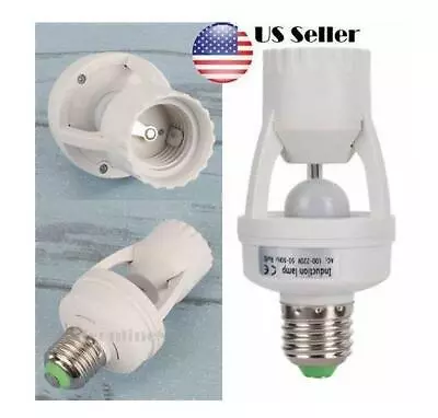 Screw-In Motion Detector Sensor Light Socket 360° Up To 25' LED Fluorescent Bulb • $14.22