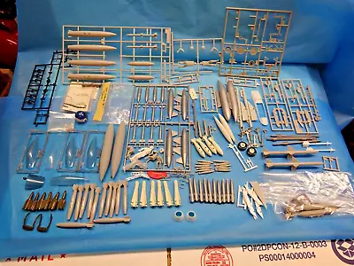 Large Lot Of Airplane Model Kit Vintage Bombs Rockets Canopies Detail Sets + • $50