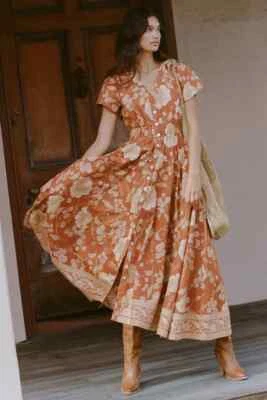 $99 • Buy Spell Sloan Gown Dress Ochre  Size XS BNWT