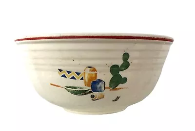 Vintage Fiesta Kitchen Kraft 9 X 4  Mixing Bowl Conchita Mexican Theme Cacti • $17.99