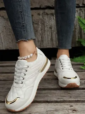 Zapatos Tenis Blancos Deportivos Para Mujer Zapatillas Deportiva De Moda Calzado • $39.99