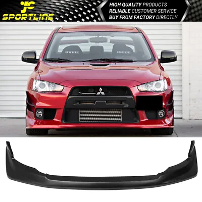 Fits 2008-2015 Mitsubishi Lancer EVO 10 X V-style Front Bumper Lip Spoiler PU • $144.99