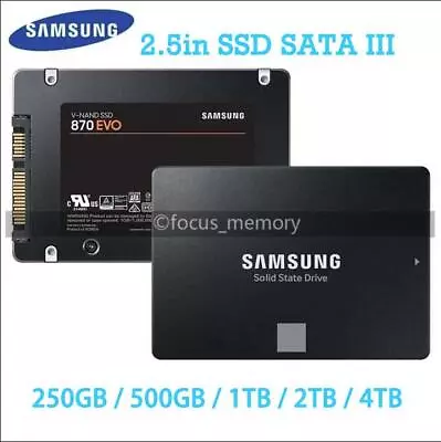 SAMSUNG 2.5  SSD 870 EVO 250GB/500GB/1TB/2TB/4TB SATA III Solid State Drive Lot • £32.39