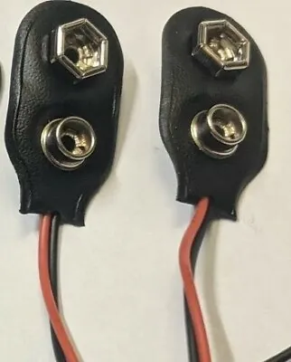 2pcs - 9V (9 Volt) Battery Snap Clip Connector  - With 6 Inch Leads - Mr Circuit • $0.99