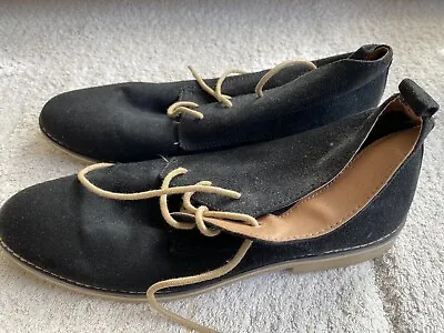 Mens H&M Black Suede Shoes Size 42 Very Good Condition • £5.50