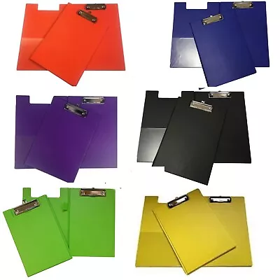 Foldover PVC Clipboards - Coloured Filing Clip Board A4 And A5 By E&A Distr • £3.99