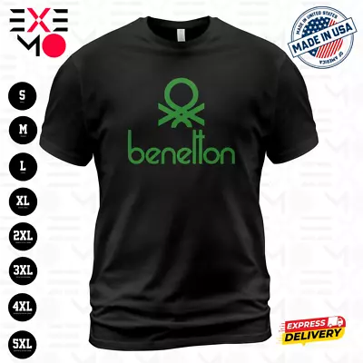 Benetton Racing Logo Men's Black T-Shirt Size S-5XL • $18.99