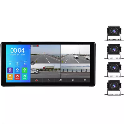 10.36in Touch Screen Monitor Car DVR Bluetooth W/Front Side Rear View Cameras • $299.89